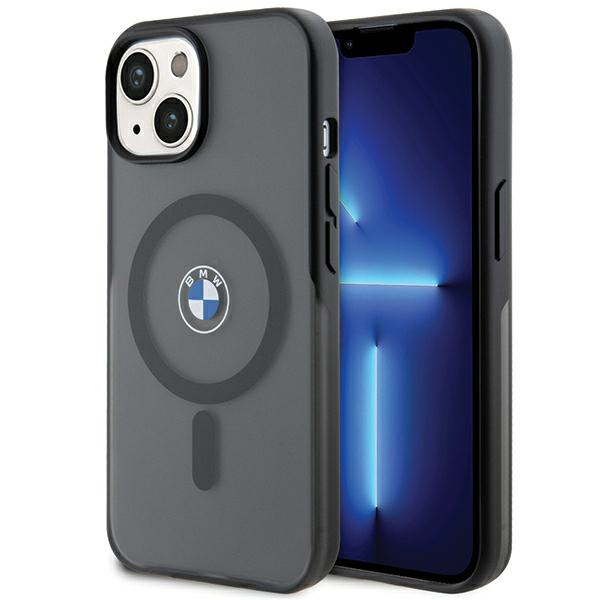 Калъф за iPhone 15 Plus - BMW Hardcase IML Signature MagSafe (BMHMP15MDSLK) - Черен