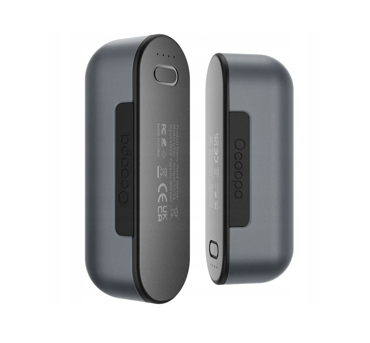 Нагревател за ръце с Power Bank, Type-C, електрически, магнитен дизайн, MagTwin, 2x 5000mAh - Ocoopa (UT2S-GY) - Сив