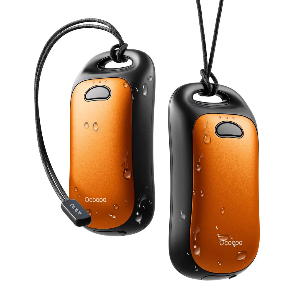 Нагревател за ръце, Type-C, IP45, магнитен, с каишка, 2x 3000mAh - Ocoopa (UT3061- OG) - Оранжев