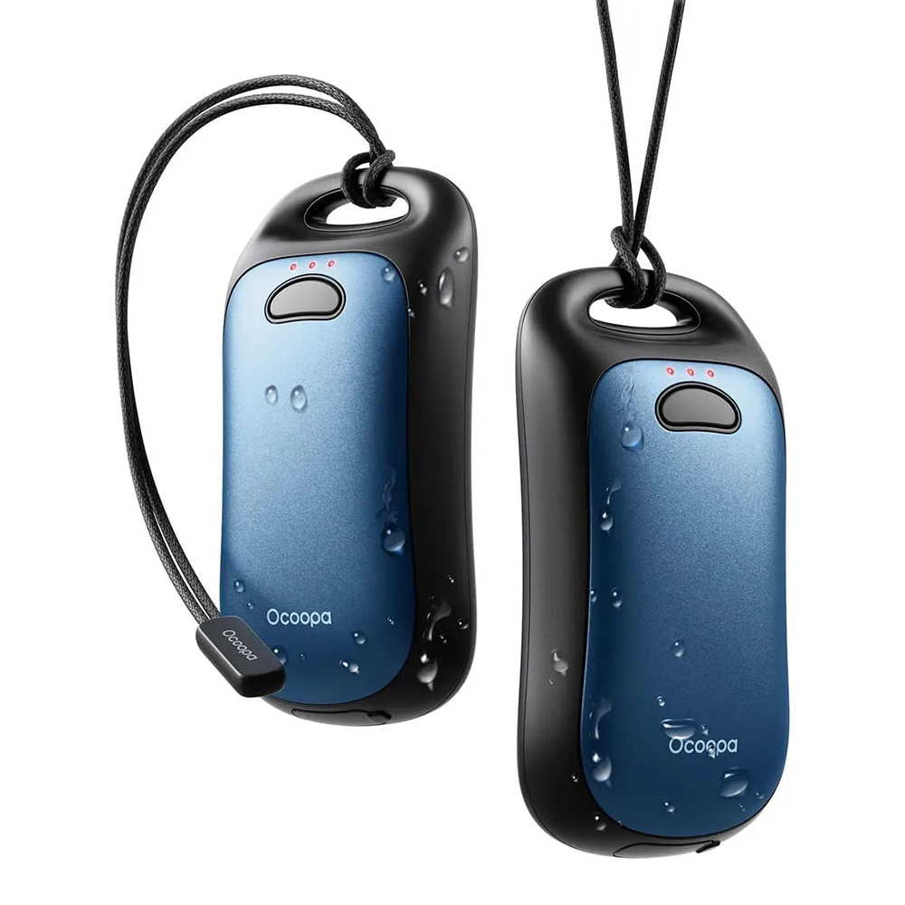 Нагреватели за ръце, Type-C, IP45, магнитни, с каишка, 2x 3000mAh - Ocoopa (UT3061-LIGHT) - светло син