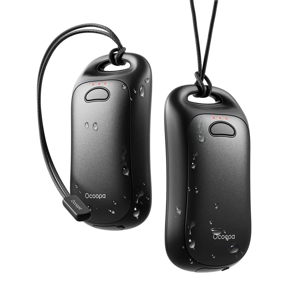 Нагреватели за ръце, Type-C, IP45, магнитни, с каишка, 2x 3000mAh - Ocoopa (UT3061-BK) - черни