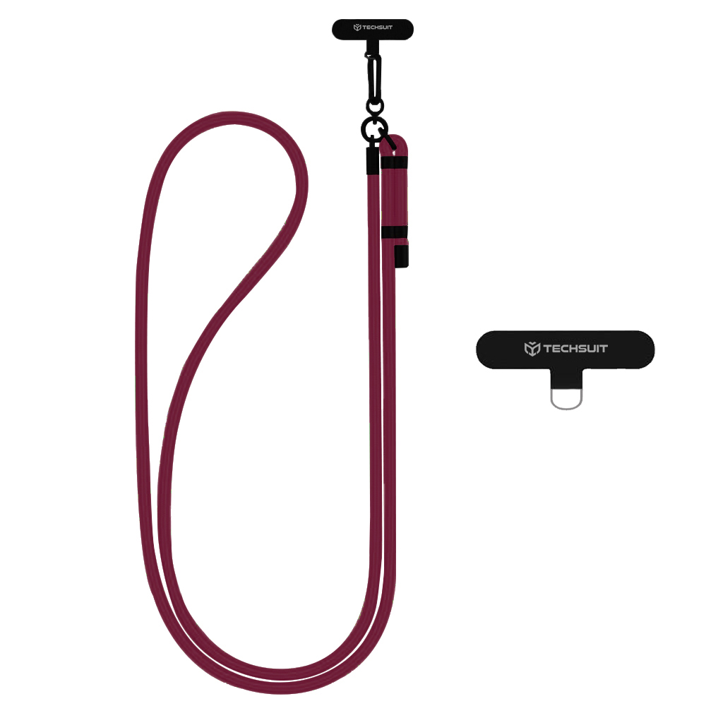Връзка за телефон - Techsuit Rope Crossbody Strap (RCS1-28) - Тъмна череша