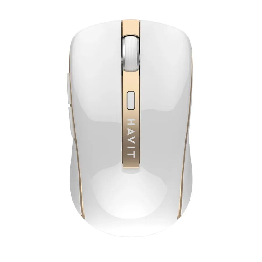 Мишка Fara Fir 2.4G, 1000/1200/1600 DPI - Havit (MS951GT) - Бяла / Златна