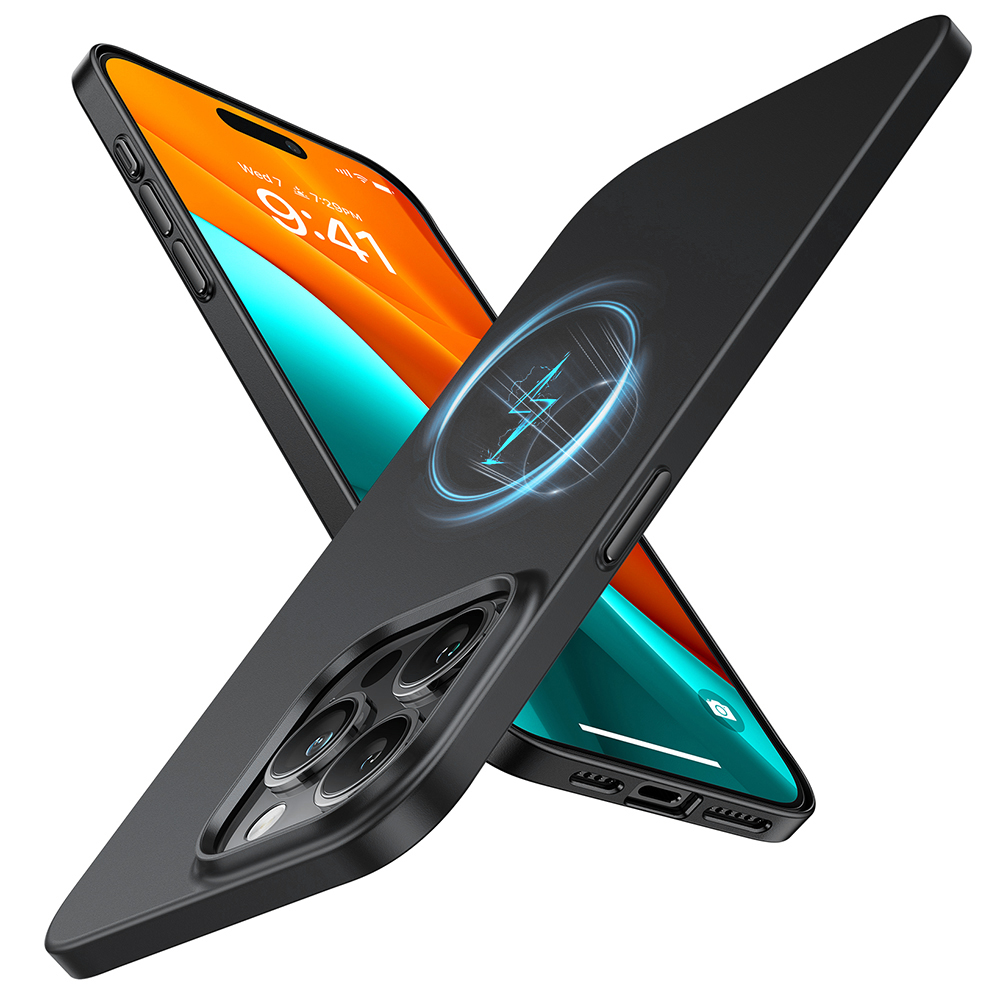 Калъф за iPhone 15 Pro Max - Torras OriginFit-Mag Series - Черен