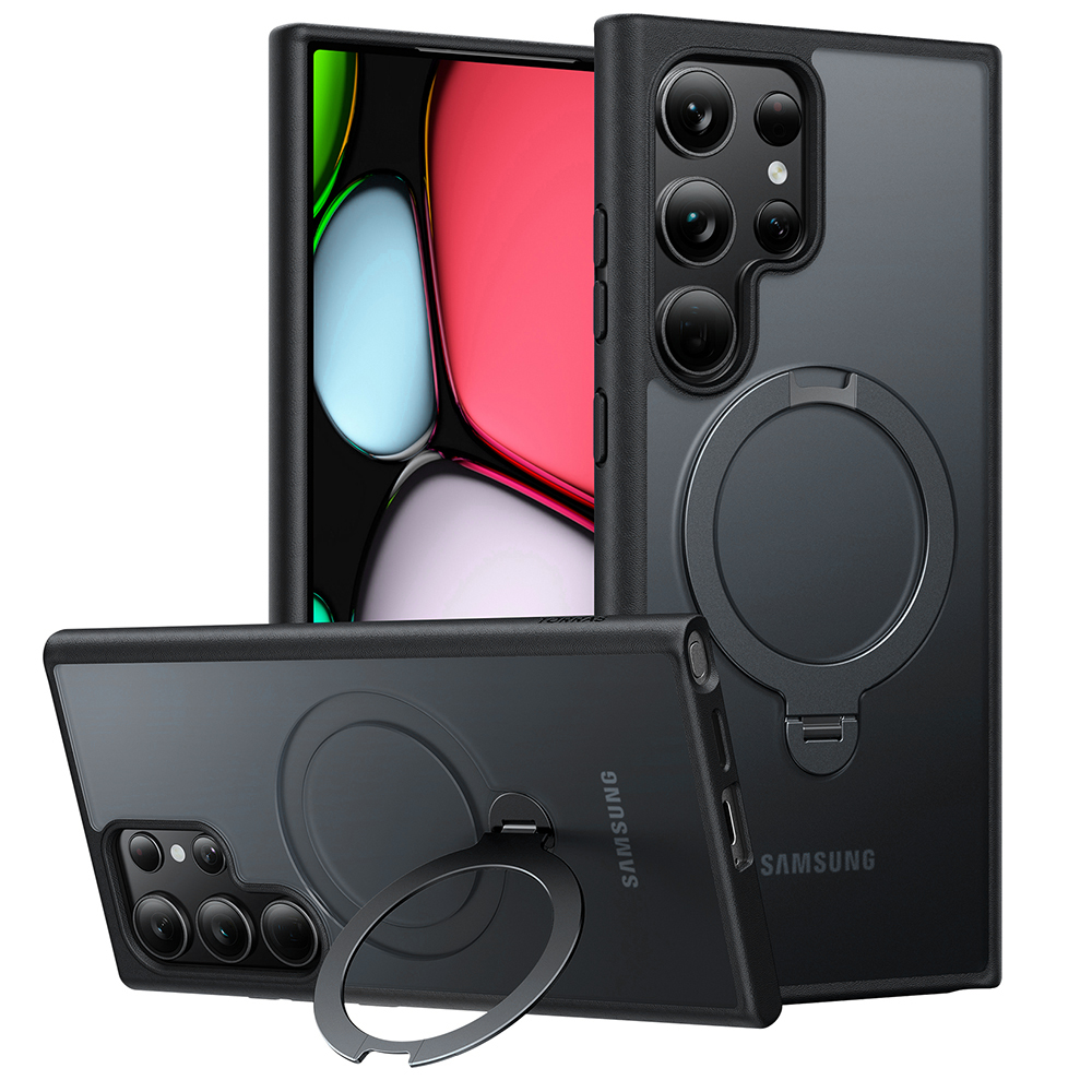 Калъф за Samsung Galaxy S24 Ultra - Torras Ostand Spin MagSafe Series - Черен