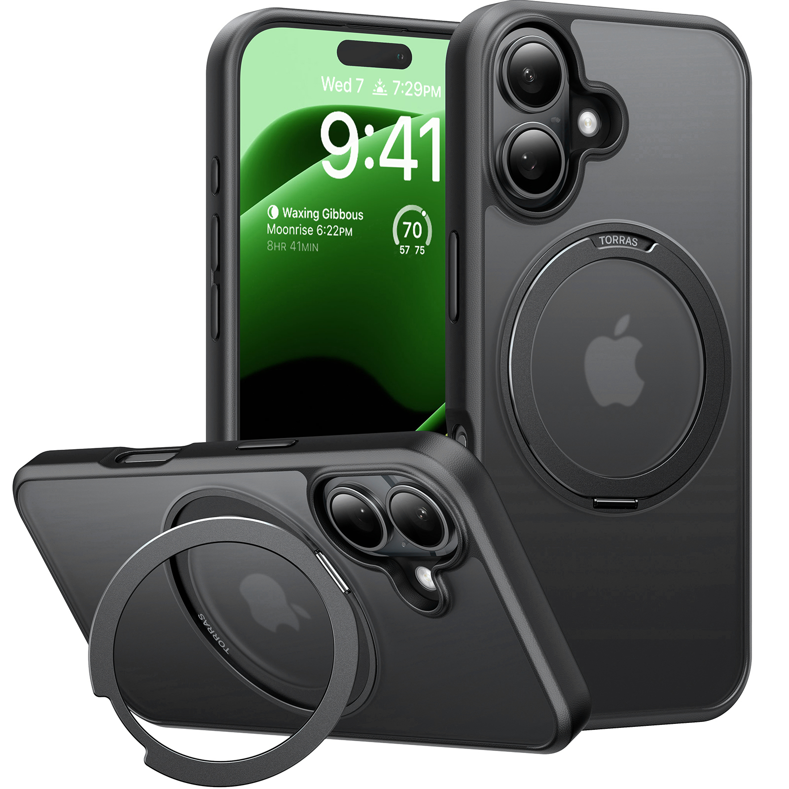 Калъф за iPhone 16 Plus - Torras Ostand Pro MagSafe Series - Черен