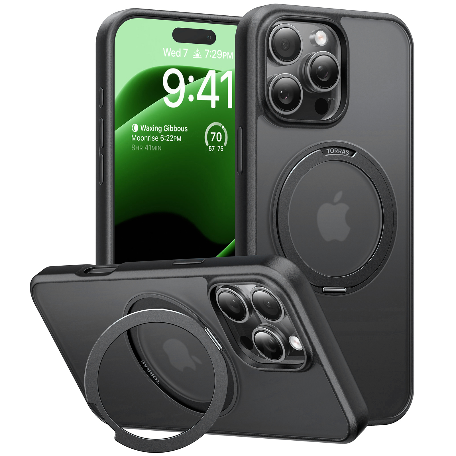 Калъф за iPhone 16 Pro - Torras Ostand Pro MagSafe Series - Черен
