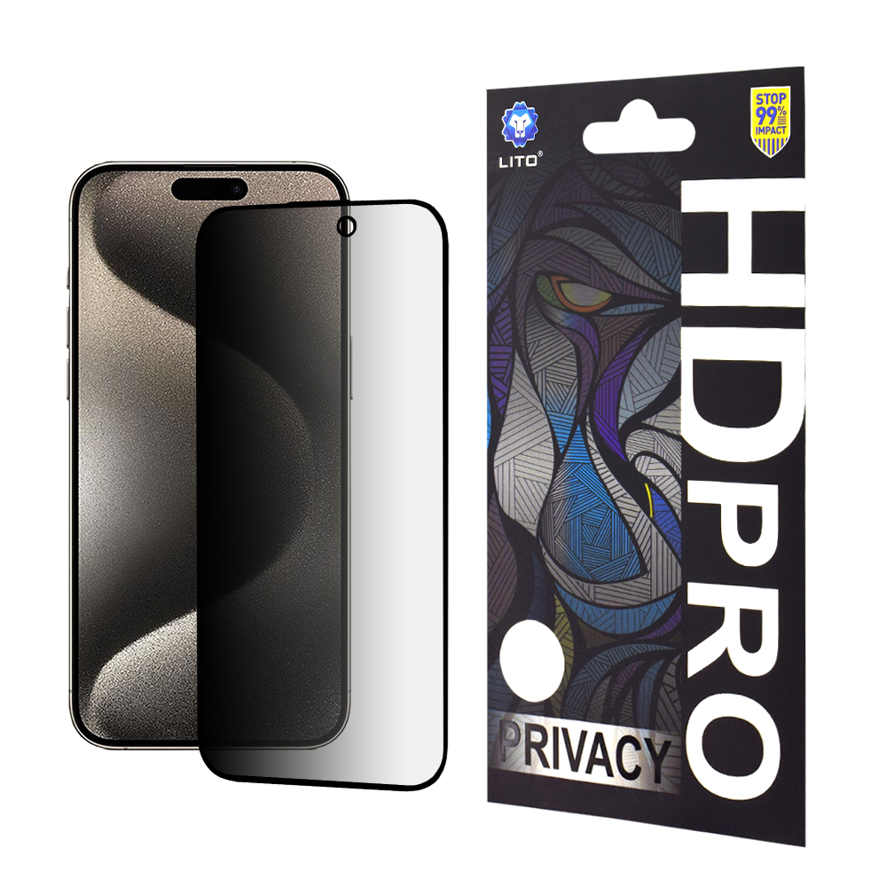 Калъф за iPhone 15 Pro Max - Lito HD Pro Privacy - Черен