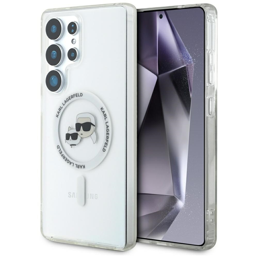 Калъф за Samsung Galaxy S25 Ultra - Karl Lagerfeld IML MagSafe (KLHMS25LHLHLSKCH) - Metal Karl&Choupette Head
