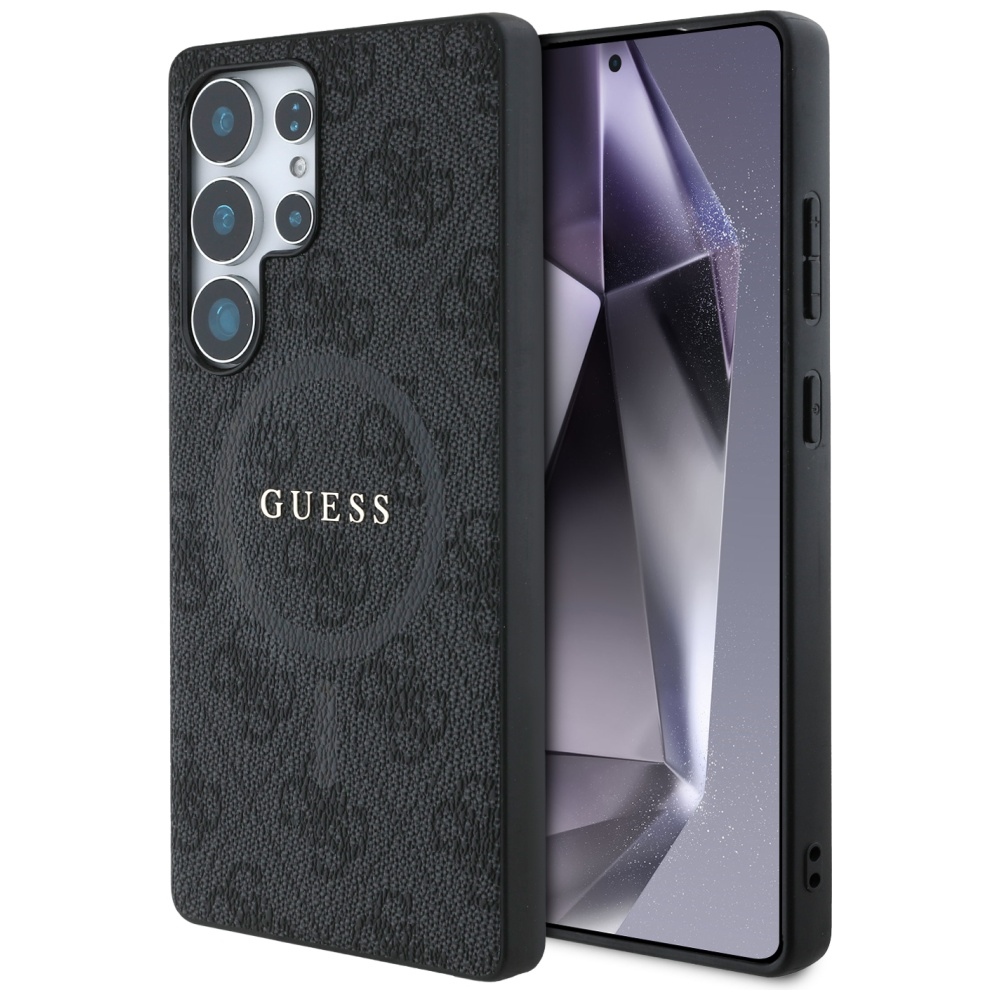 Калъф за Samsung Galaxy S25 Ultra - Guess 4G Ring Classic Classic Logo MagSafe (GUHMS25LG4GGFRK) - Черен