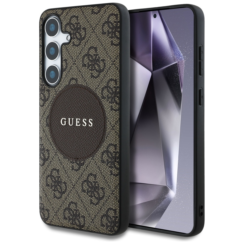 Калъф за Samsung Galaxy S25 Plus - Guess 4G Circle Classic Classic Logo MagSafe (GUHMS25MP4PGRSGW) - Кафяв