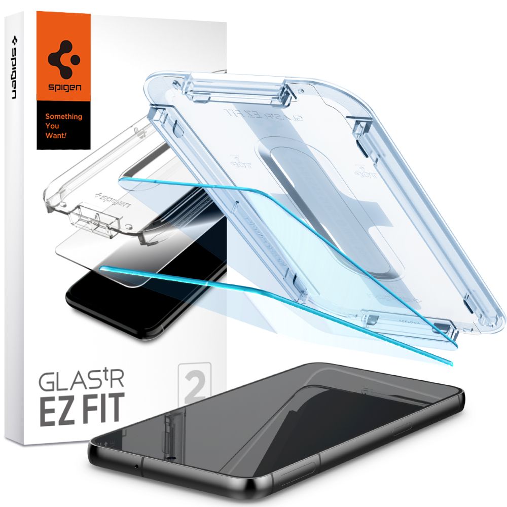 Калъф за Samsung Galaxy S23 (комплект 2) - Spigen Glas.tR EZ FIT (AGL05958) - Прозрачен