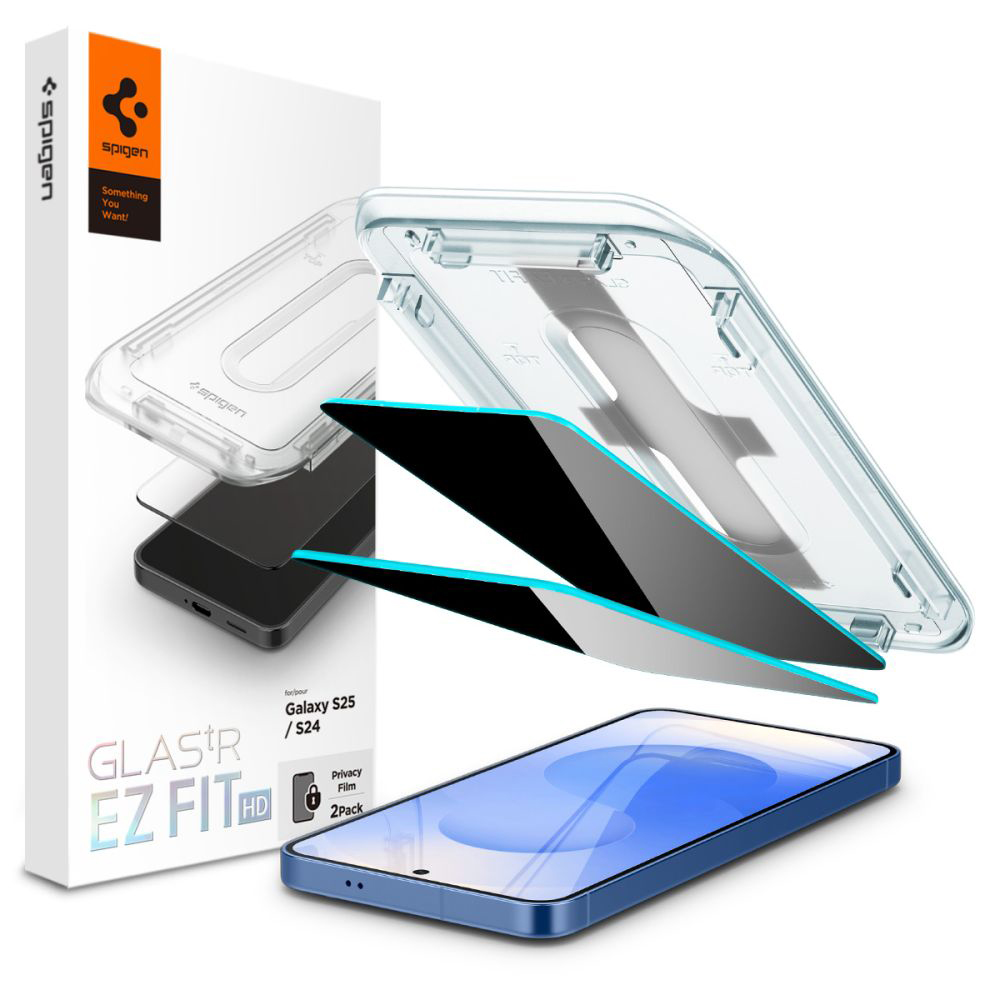 Калъф за Samsung Galaxy S24 / S25 (комплект 2) - Spigen Glas.tR EZ FIT HD (AGL09308) - Поверителност