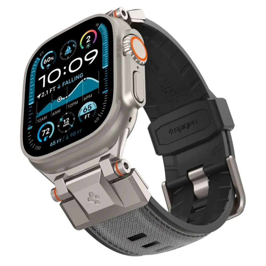 Каишка за Apple Watch 1/2/3/3/4/4/5/5/5/6/6/7/8/7/8/9/9/10/11/SE/SE 2/SE 3/ Ultra/Ultra 2/Ultra 3 (42/44/45/46/49mm) - Spigen DuraPro Armor (AMP09104) - Сив