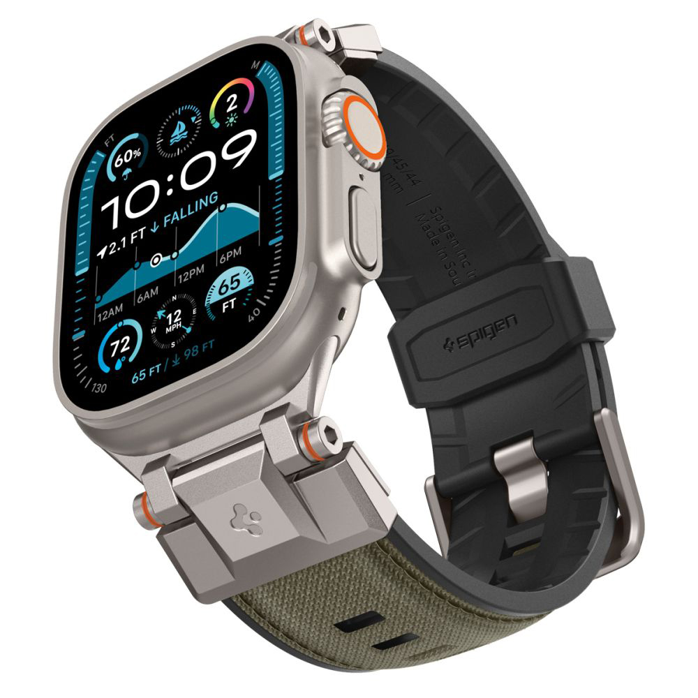 Каишка за Apple Watch 1/2/3/3/4/4/5/5/5/6/6/7/8/7/8/9/9/10/11/SE/SE 2/SE 3/ Ultra/Ultra 2/Ultra 3 (42/44/44/45/46/49/49 mm) - Spigen DuraPro Armor (AMP09102) - Military Зелен