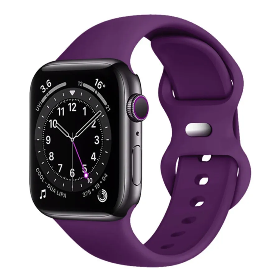Каишка за Apple Watch 1/2/3/3/4/4/5/5/5/6/6/7/8/7/8/9/9/10/11/SE/SE 2/SE 3/Ultra/Ultra/Ultra 2/Ultra 3 (42/44/45/46/49 мм) - Каишка за часовник Techsuit (W031) - Тъмно лилаво