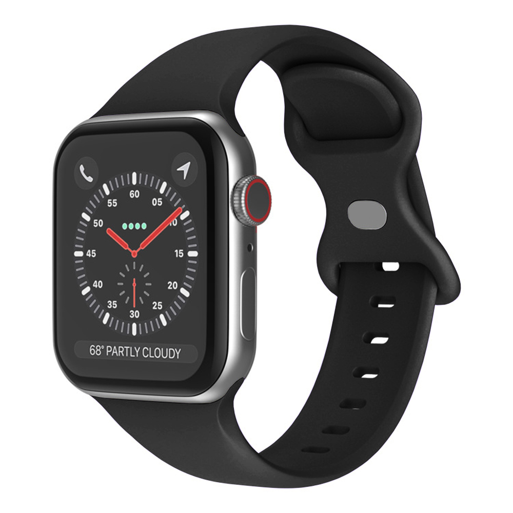 Каишка за Apple Watch 1/2/3/3/4/4/5/5/5/6/6/7/8/7/8/9/9/10/11/SE/SE 2/SE 3/Ultra/Ultra/Ultra 2/Ultra 3 (42/44/45/46/49 мм) - Каишка за часовник Techsuit (W031) - Черен