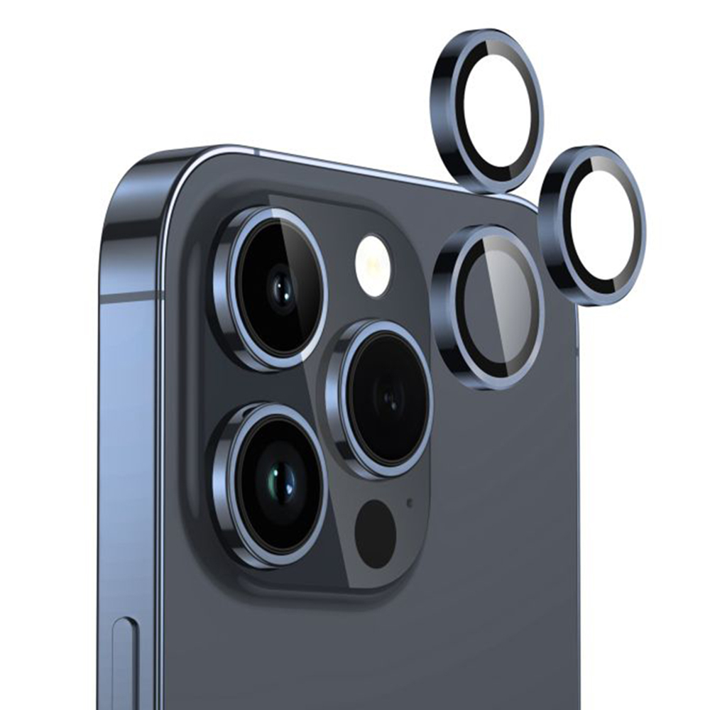 Калъф за iPhone 15 Pro / iPhone 15 Pro Max - Lito S+ Camera Glass Protector - Син Титаниев