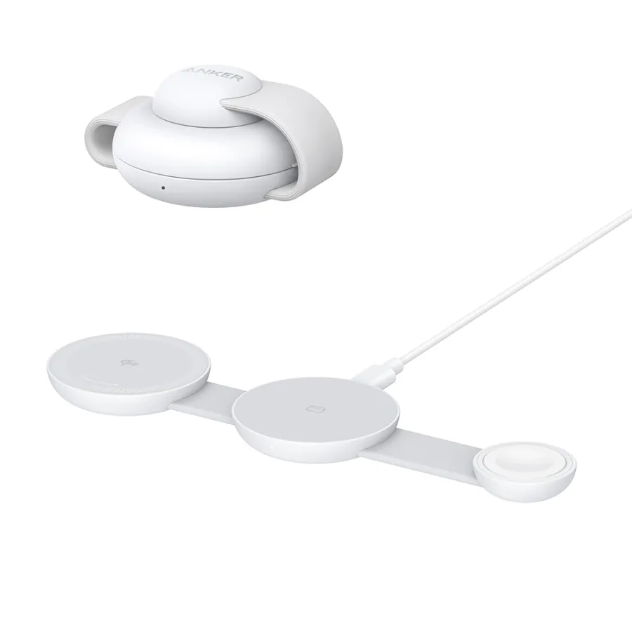 Зарядно MagSafe за Apple Phone/Pods/Watch, 15W - Anker MagGo (B25M8H21) - Бяло