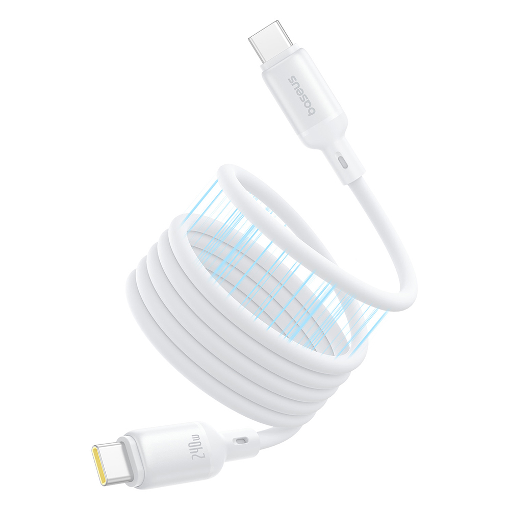 Type-C кабел, 240W, магнитен, 1m - Baseus PicoGo (P10376800211-00) - Бял