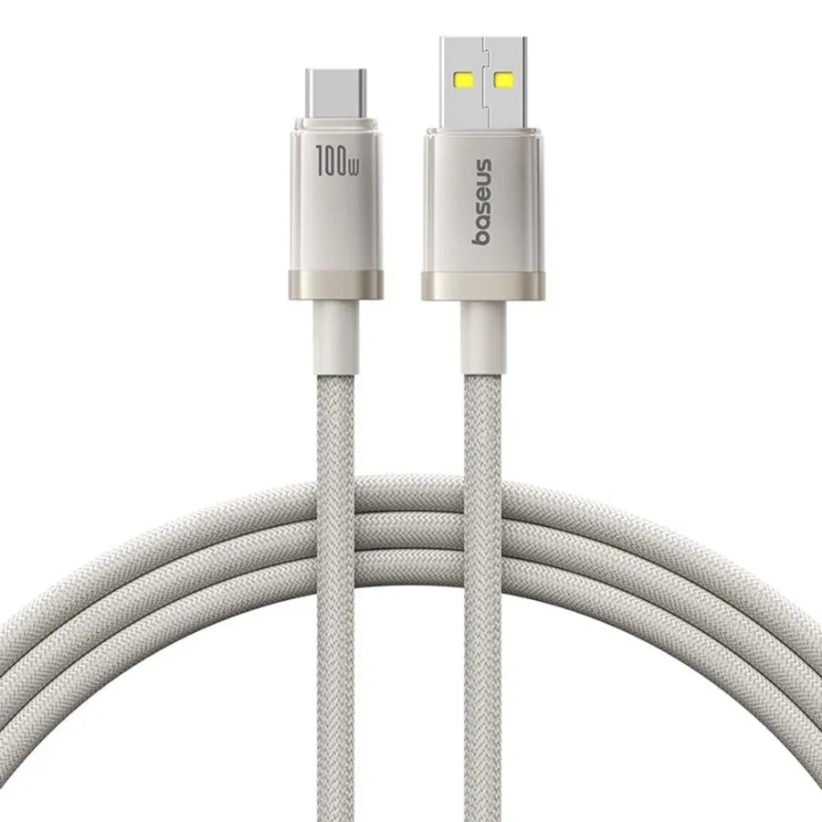 USB кабел, Type-C, 100W, 1m - Baseus Титаниев (P10378102G21-00) - Сребрист
