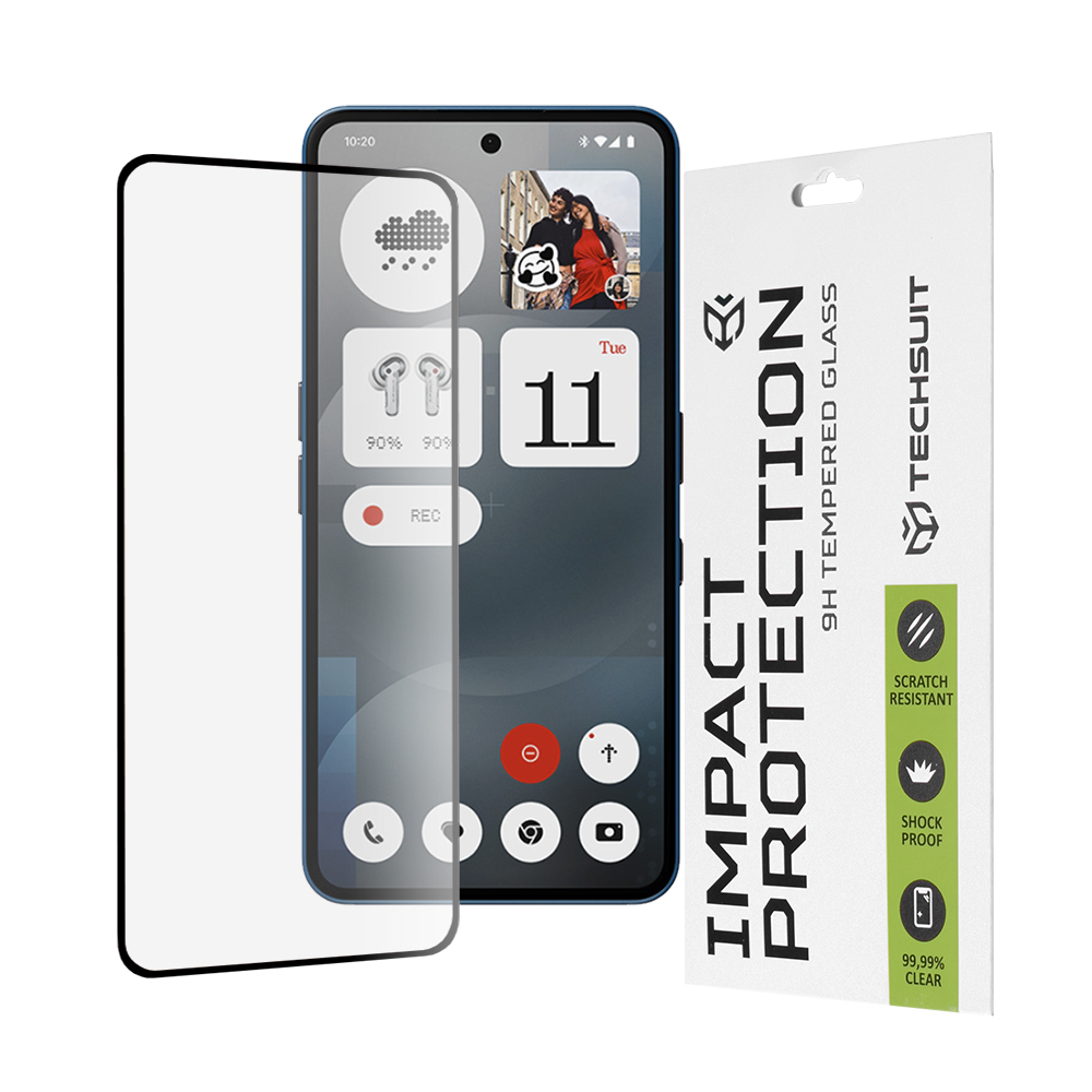 Case for Nothing Phone (3a) / (3a) Pro - Techsuit 111D Full Cover / Full Glue Glass - Черно