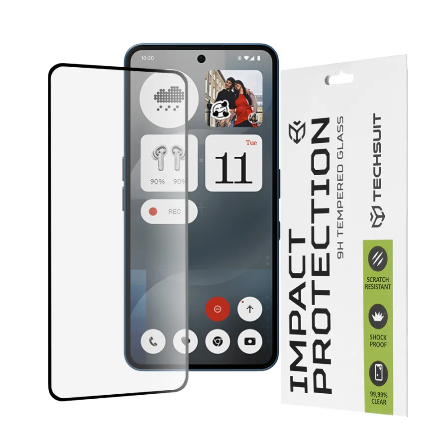 Case for Nothing Phone (3a) / (3a) Pro - Techsuit 111D Full Cover / Full Glue Glass - Черно