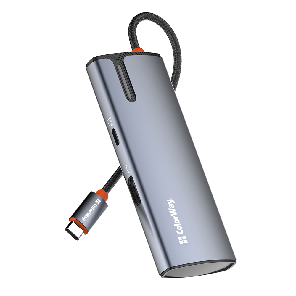 Докинг станция, USB, Type-C, HDMI - ColorWay (CW-HUB01) - Сребрист