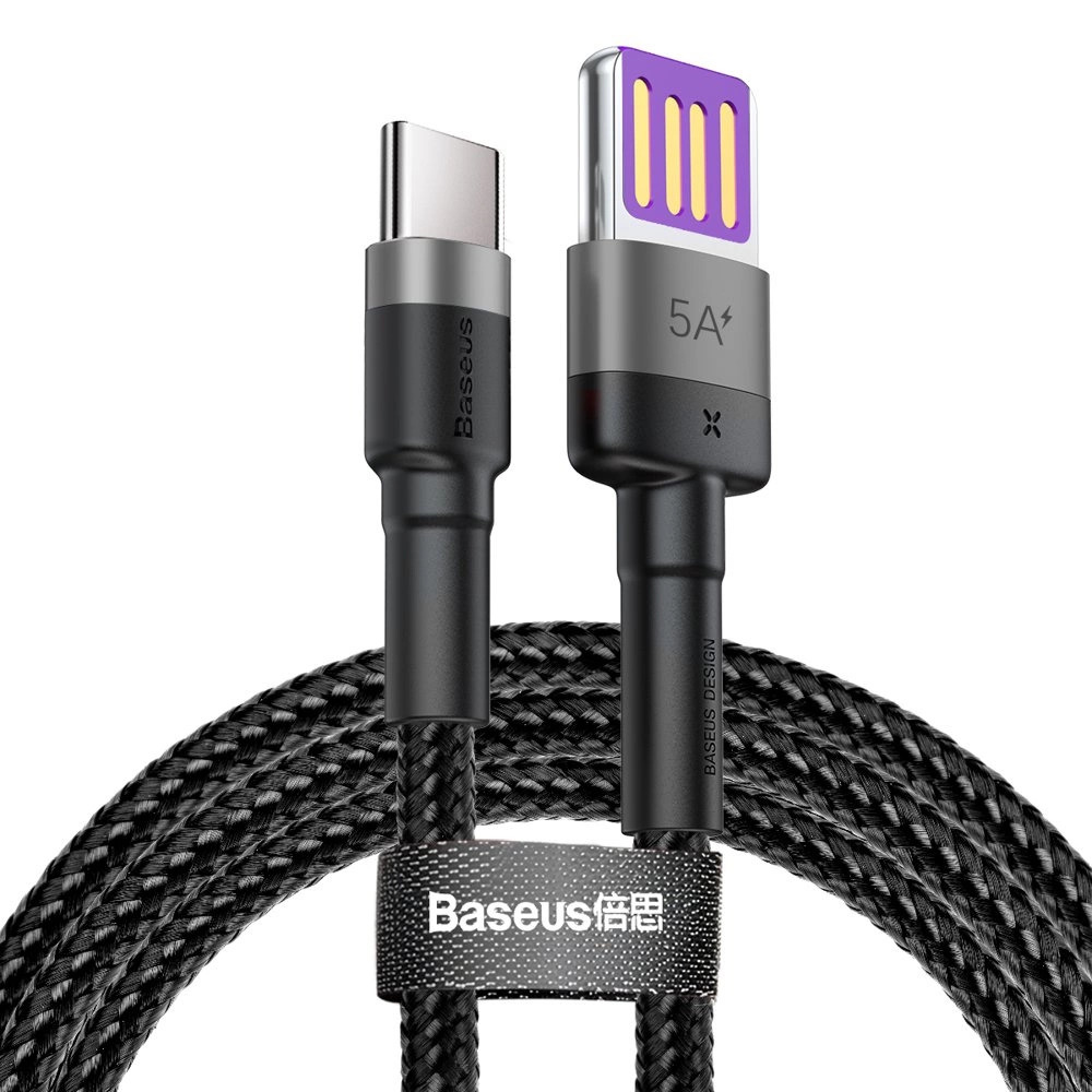 USB-A към USB-C кабел, 40 W, 1 m - Baseus Cafule (CATKLF-PG1) - Черен