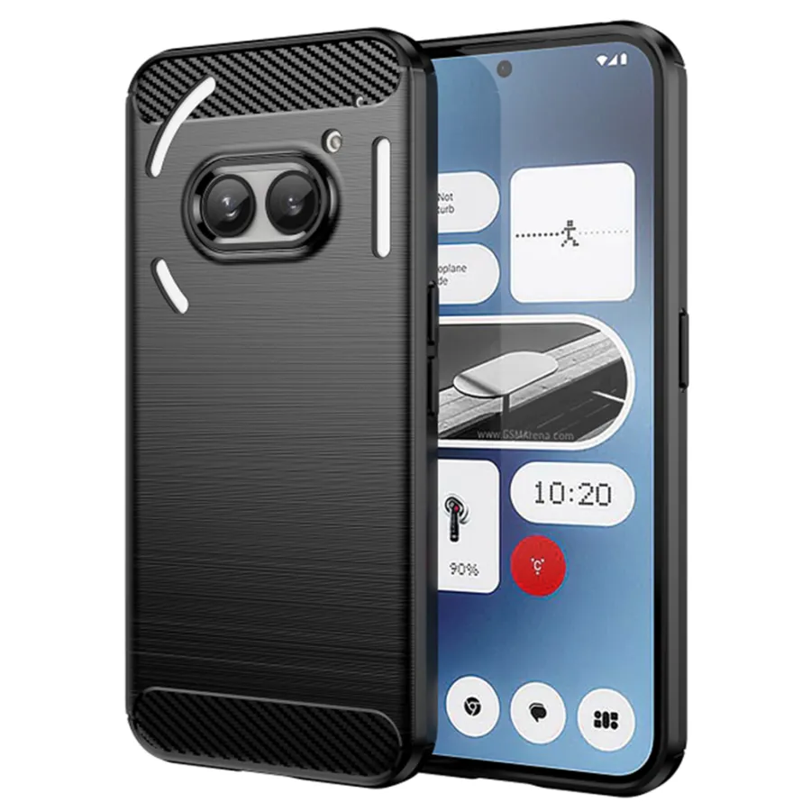 Case for Nothing Phone (2a) / (2a) Plus - Techsuit Carbon Silicone - Черен
