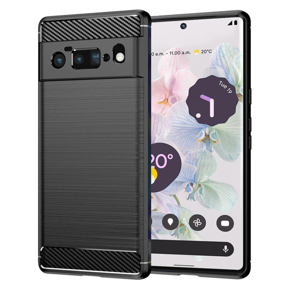 Калъф за Google Pixel 6 Pro - Techsuit Carbon Silicone - Черен