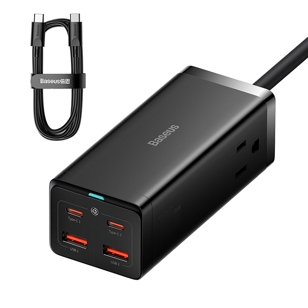 GaN3 Pro 100W зарядно/захранващ кабел - Baseus (PSZM000201) - Черен