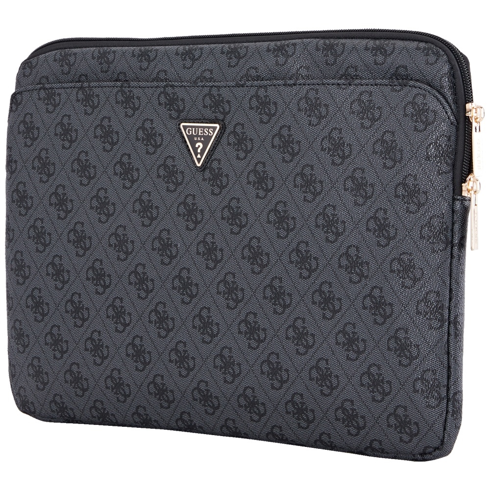 Калъф за лаптоп 14" с цип - триъгълно лого Guess 4G (GUCS14ZP4DPTK) - Черен