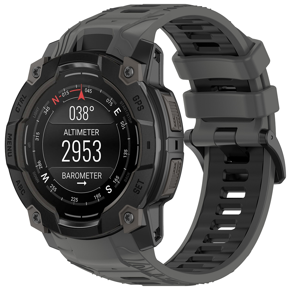 Каишка за Garmin Instinct 3 50mm/Instinct 3 50mm Solar - Techsuit Каишка за часовник (W077) - Сив