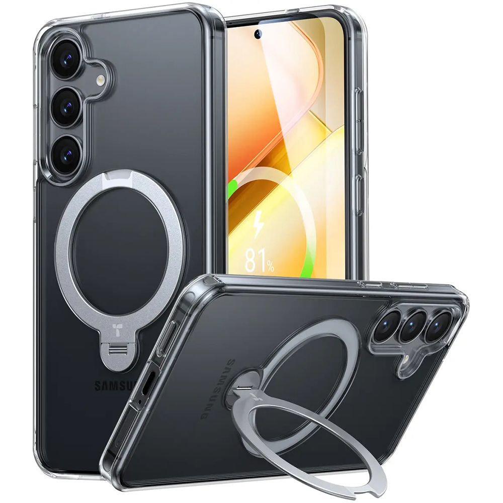 Калъф за Samsung Galaxy S25 Plus - Torras Ostand Spin MagSafe Series - Прозрачен