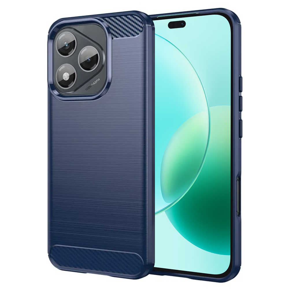 Калъф за Honor 400 Lite - Techsuit Carbon Silicone - Син