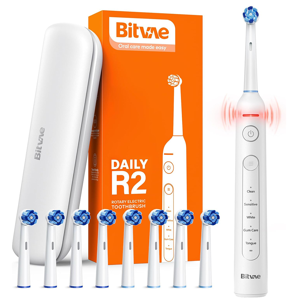 Четка за зъби, резервни глави, 5 режима - Bitvae (BVR2) - бяла