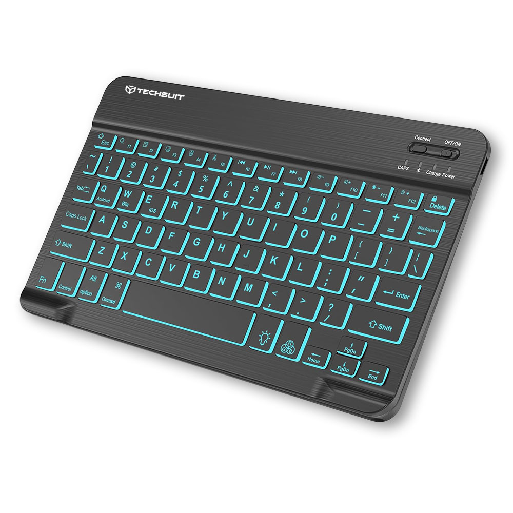 Универсална клавиатура с RGB светлини, 7 цвята, 3 интензитета на светлината, Type-C - Techsuit AirKeys (WK1) - Черен