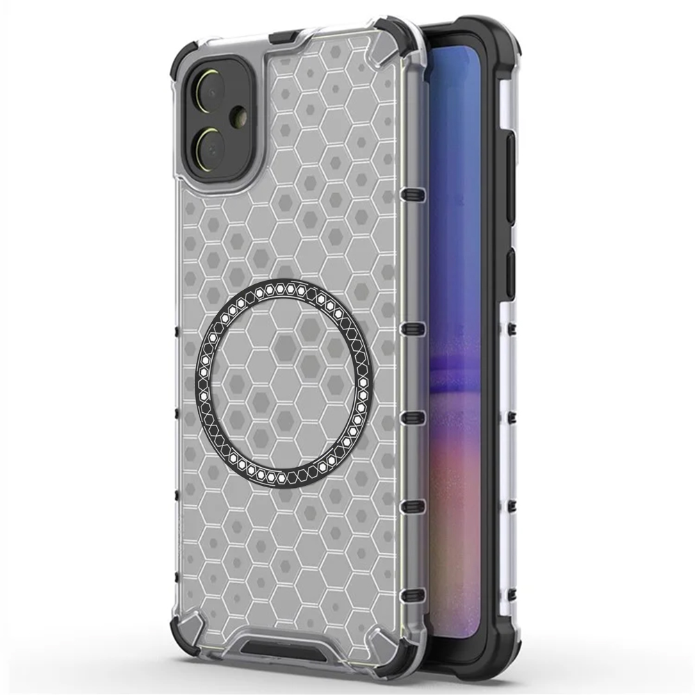 Прозрачен калъф за Samsung Galaxy A05 - Techsuit HoneyComb Shield MagSafe - Бял