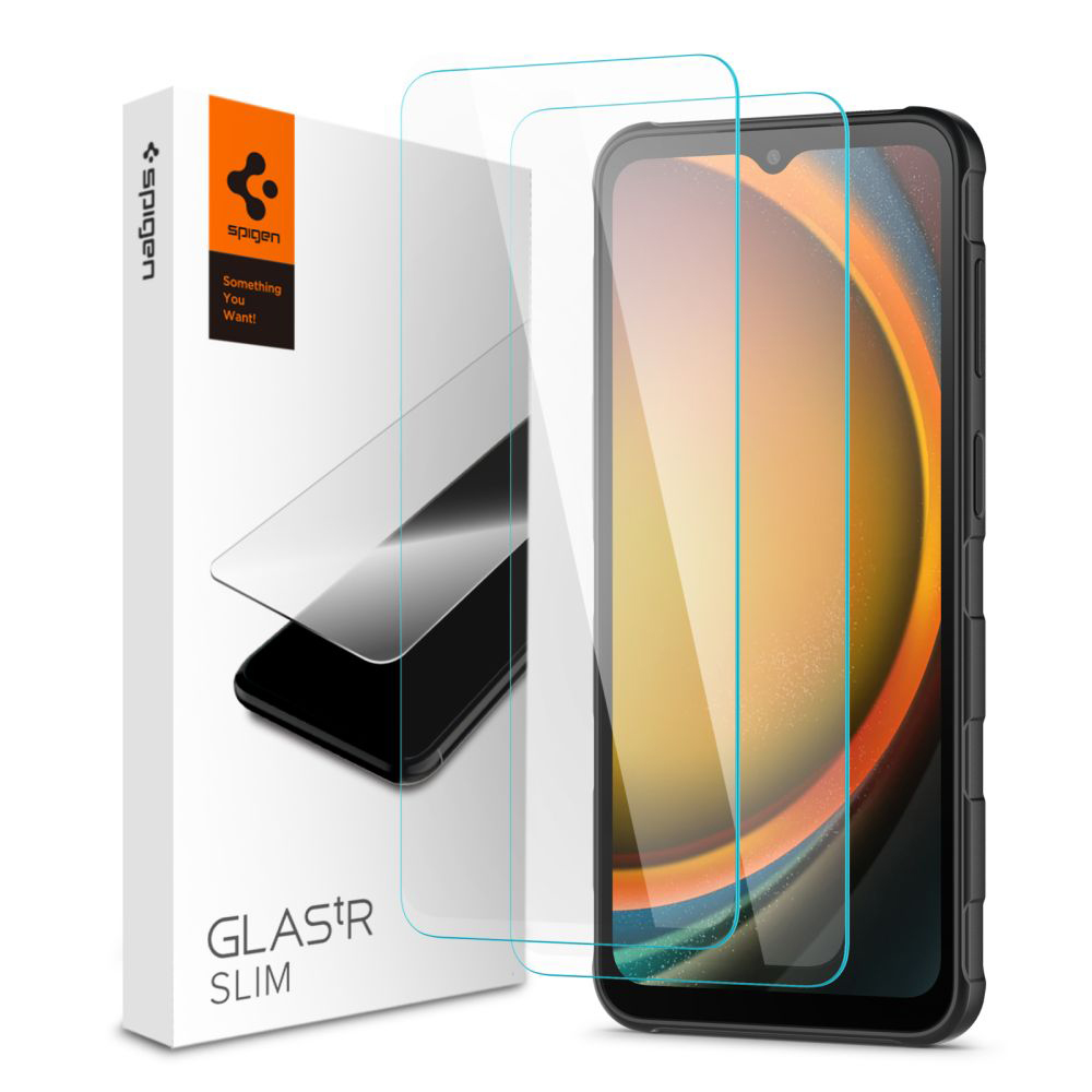 Капак за Samsung Galaxy Galaxy Xcover7 / Xcover7 Pro (комплект 2) - Spigen Glas.tR Slim (AGL09407) - Прозрачен