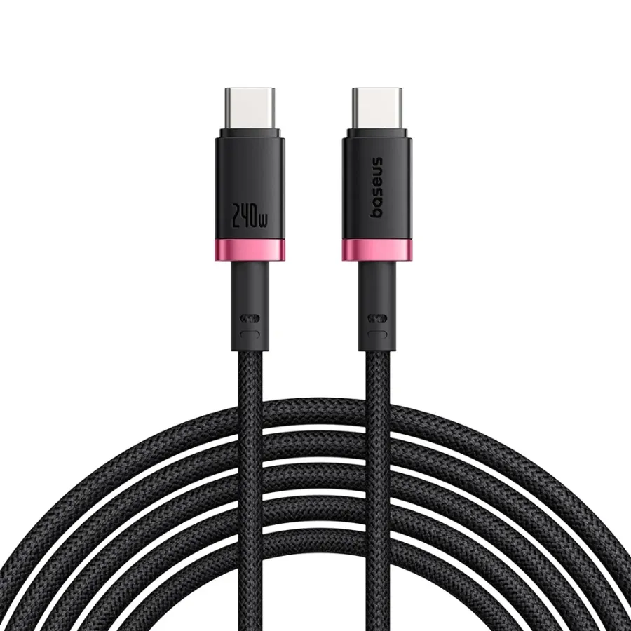 Кабел за данни USB-C, 240W, 1m - Baseus Dura (P10377803U03-01) - Червен / Черен