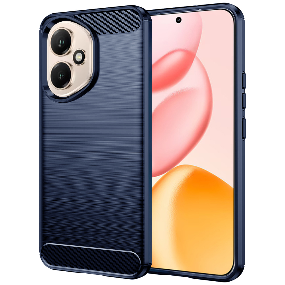 Калъф за Honor 400 - Techsuit Carbon Silicone - Син