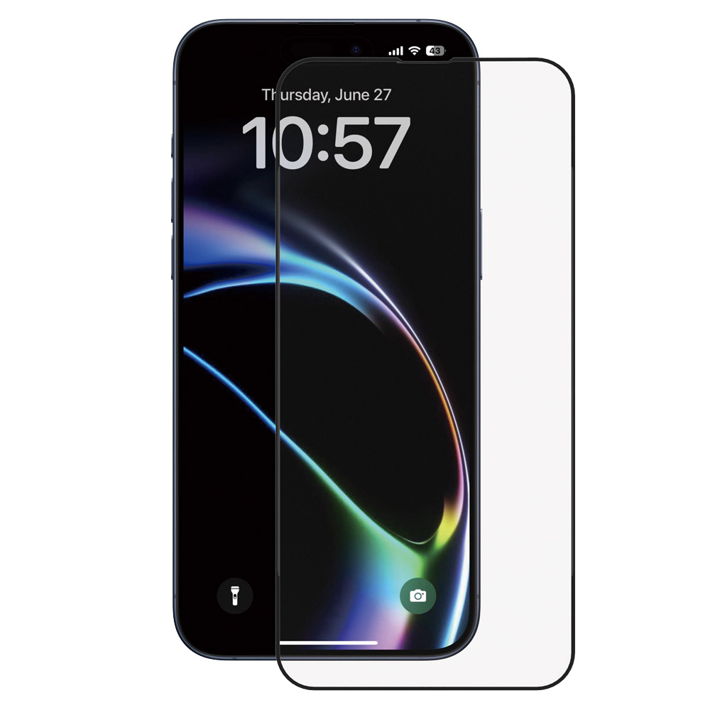 Калъф за iPhone 16 Pro (комплект от 10) - ANANK 2.5D 1X подсилен пълен стъклен протектор - Черен