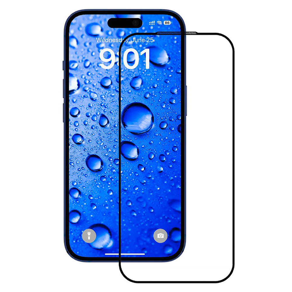 Калъф за iPhone 17 Pro Max - ANANK 2.5D Full Glass Screen Protector - Черен