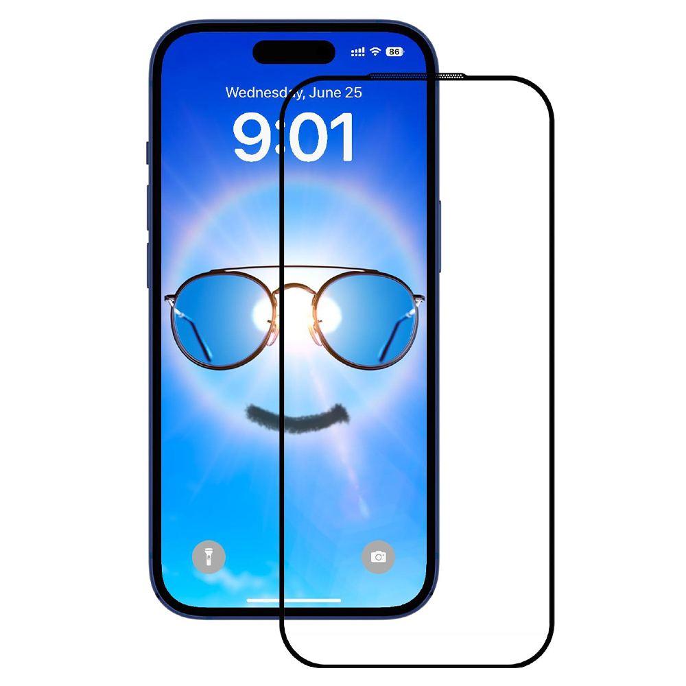 Калъф за iPhone 17 Pro - ANANK 2.5D антирефлексен протектор на екрана - Черен