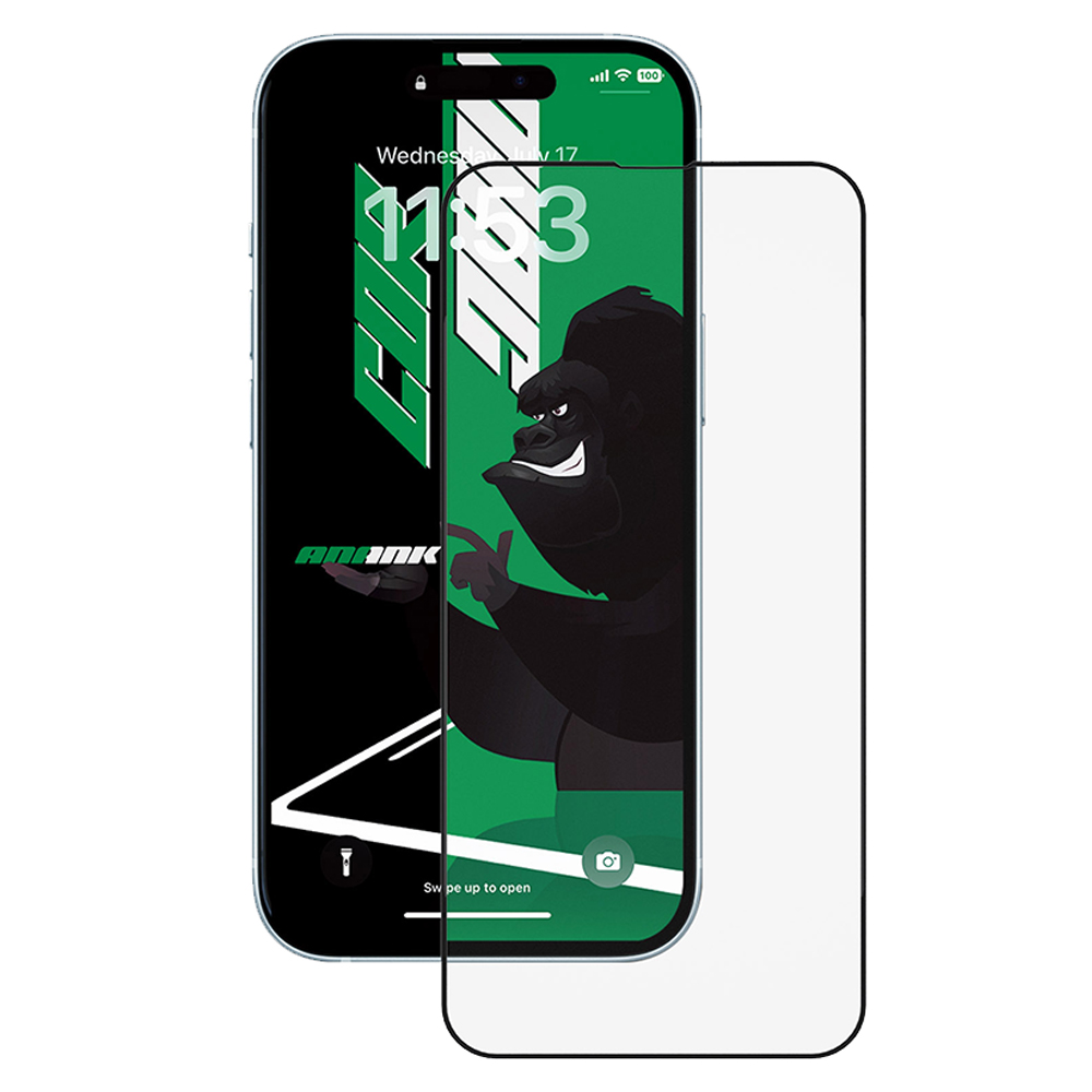 Калъф за iPhone 15 - ANANK 2.5D CG Glass Screen Protector - Черен
