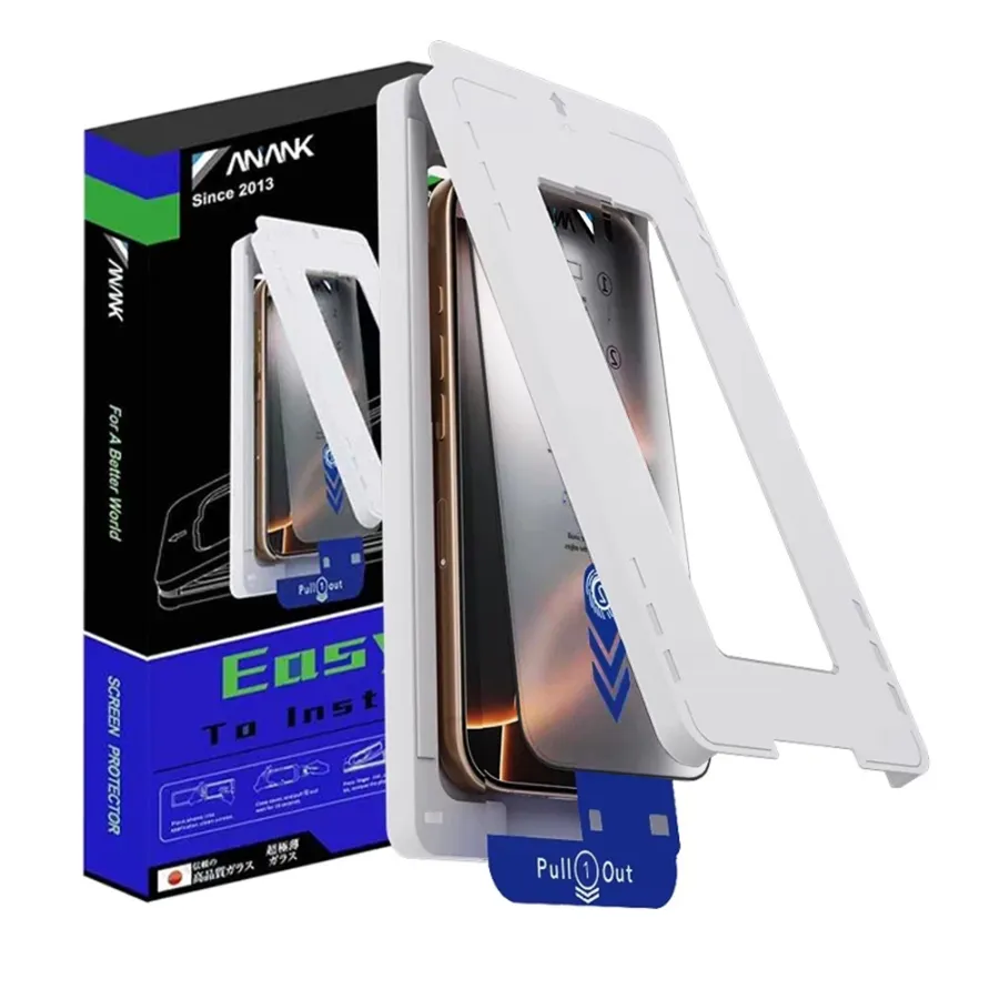 Калъф за IPhone 16 с апликатор - ANANK 2.5D 2X подсилен протектор за екран - Черен