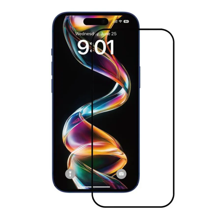 Калъф за iPhone 15 Pro Max (комплект от 10) - ANANK 2.5D Full Glass Screen Protector - Черен