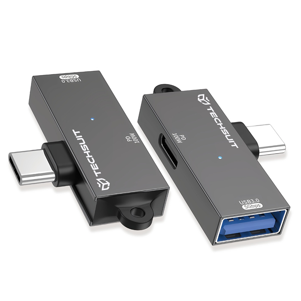 Адаптер Type-C, USB3.0, PD100W, 5Gbps - Techsuit DataBlitz (A21) - Сив