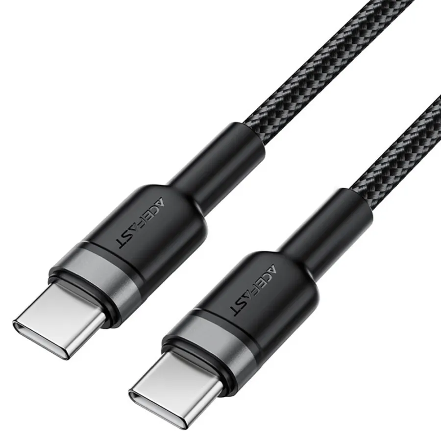 Кабел за зареждане 2xType-C, 3A, бързо зареждане, 1,2 м - Acefast (C22-03) - Черен